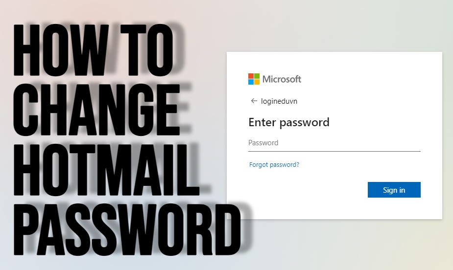 How To Change Hotmail Password